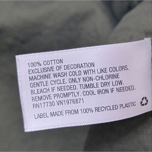 Xhilaration Junior Floral Embroidered Anorak Jacket Olive Utility Outdoor Size L - Picture 9 of 11